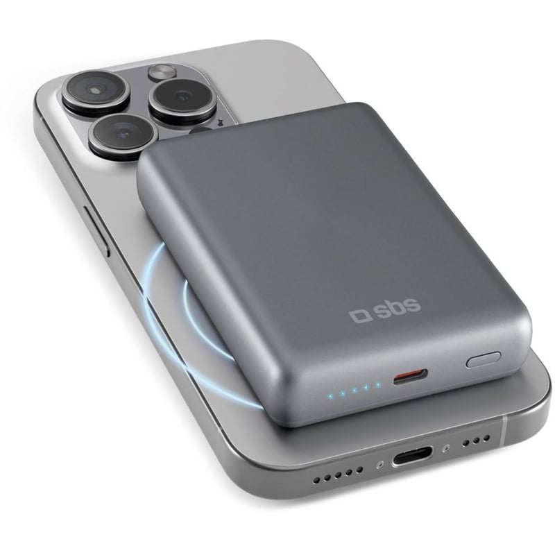 Powerbank SBS Slim Wireless 10.000mAh - Ασημί