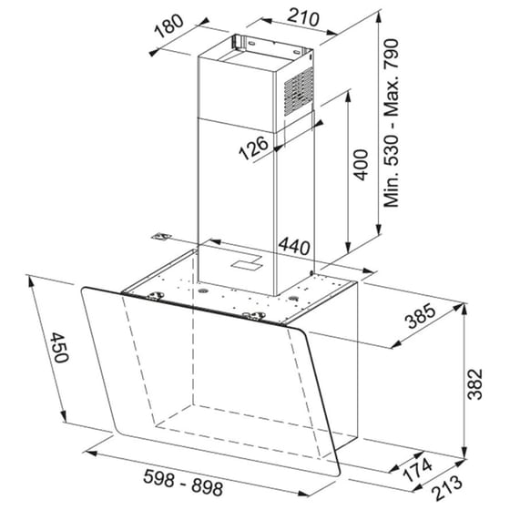 FRANKE SMART 2.0 FPJ 915 V BK/DG A 90cm Μαύρο Απορροφητήρας Καμινάδα - Τζάκι image 2