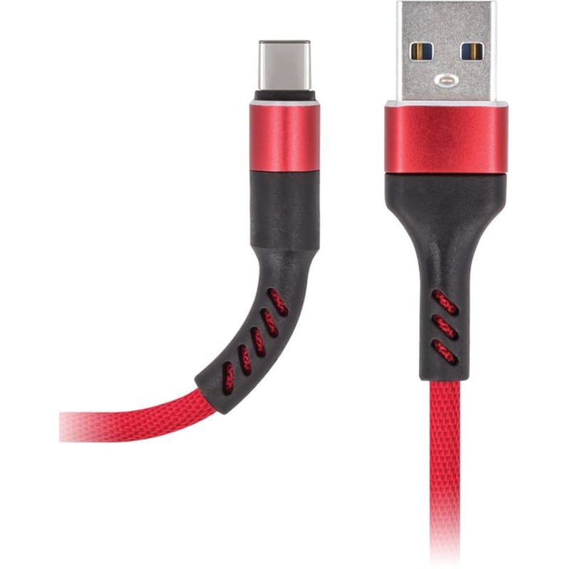 MAXLIFE Καλώδιο Φόρτισης Maxlife MXUC-01 USB-Α σε USB-C 1.0m - Red Nylon
