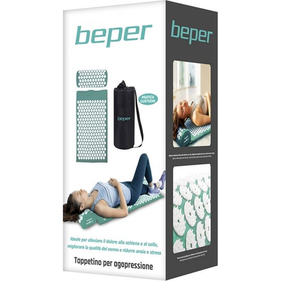 Σετ Συσκευή Παθητικού Μασάζ & Βελονισμού BEPER Χαλί - Μαξιλάρι C301ACC001 - Πράσινο/Λευκό image 4