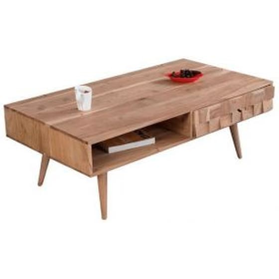 Τραπεζάκι Σαλονιού  Polihome Rohit από Ξύλο Ακακίας 117x60x40 cm - Φυσικό χρώμα ξύλου image 0
