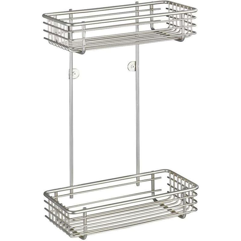 WENKO Ραφιέρα Μπάνιου Wenko Μεταλλική Διπλή 25x12x37cm - Ασημί
