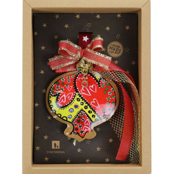 Γούρι Synchronia&nbsp;Ρόδι&nbsp;Boho &nbsp;Μεταλλλικό&nbsp;Καρδιές image 1