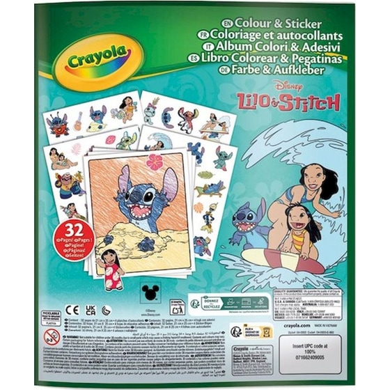 Βιβλίο Ζωγραφικής με Αυτοκόλλητα Crayola Lilo & Stitch (32 Σελίδες, 50+ Αυτοκόλλητα) image 3