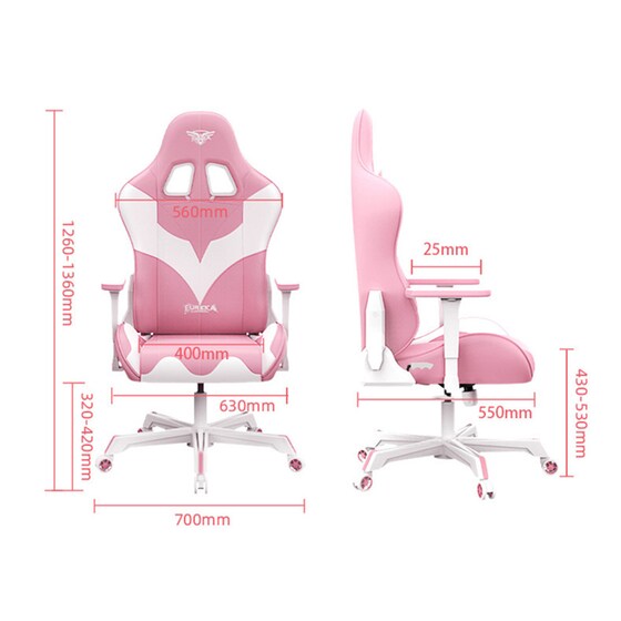 Gaming Chair Eureka Ergonomic Pink Bunny - Ροζ image 7