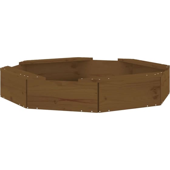 VidaXL Αμμοδόχος με Καθίσματα Οκτάγωνη 111x111x20cm Ξύλινη - Μελί image 1