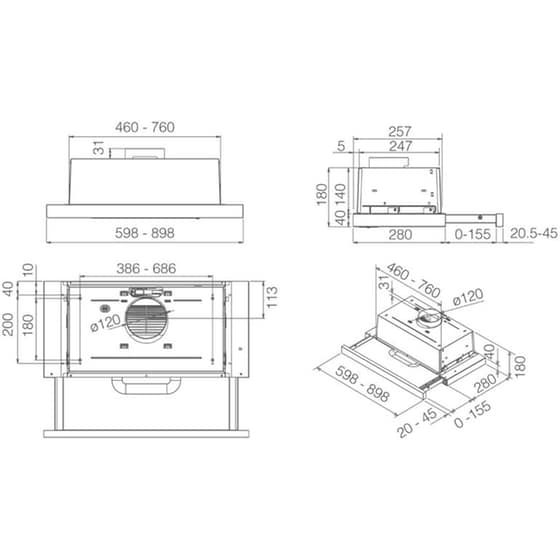 ELICA ELITE 14 LUX GRIX/A/60 60 cm Ασημί Απορροφητήρας Συρόμενος image 2