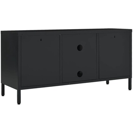 Έπιπλο Τηλεόρασης VidaXL Ατσάλι Και Γυαλί 105x35x52cm - Μαύρο image 4