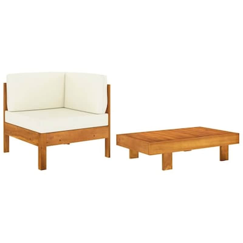 Σαλόνι Κήπου VidaXL 2 τμχ από Ξύλο Ακακίας 63x63x60 cm - Κρεμ