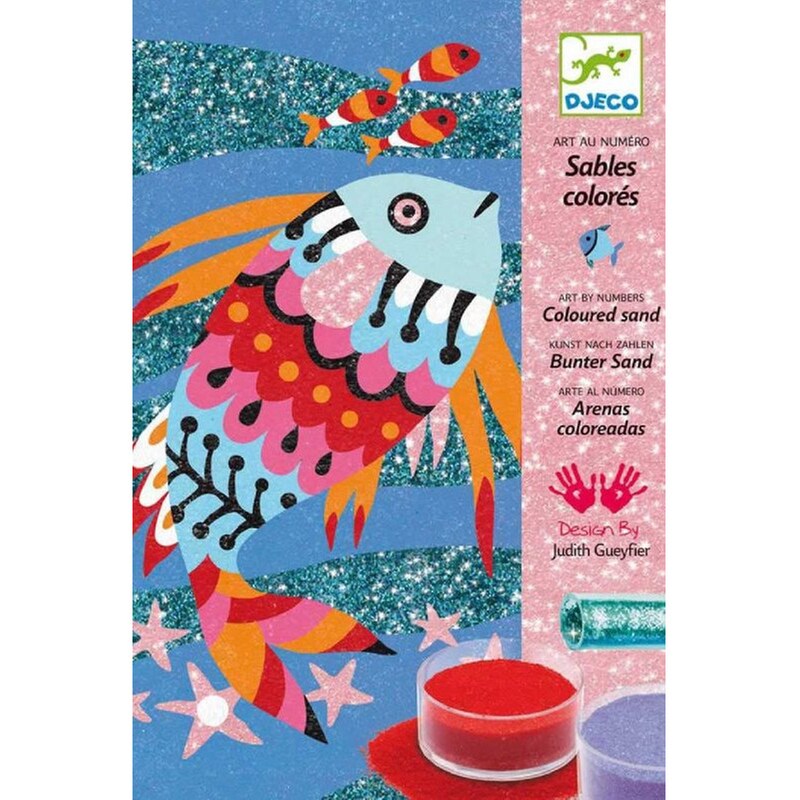 DJECO Χρωματίζω Με Άμμο Και Γκλίτερ Ψαράκια
