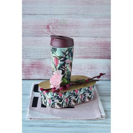 Φαγητοδοχείο Chic Mic Plant Tropical Leaves Πλαστικό 18x9.5x6cm - Καφέ image 1