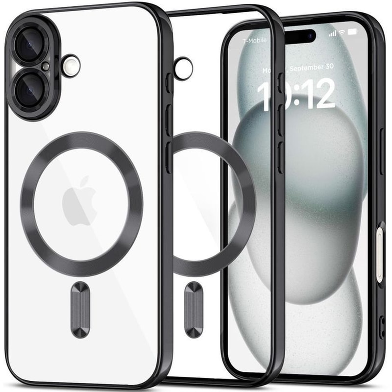 TECH-PROTECT Θήκη Apple iPhone 16 - Tech-Protect MagFlex Διάφανη Σιλικόνης με MagSafe - Shiny Black
