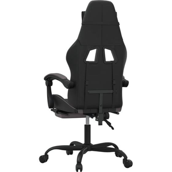 Καρέκλα Gaming VIDAXL 3143906 με Υποπόδιο από Τεχνητό Δέρμα - Μαύρο image 3