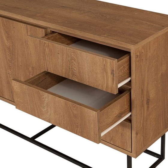 Μπουφές 24Mall Prato από Μοριοσανίδα/Μέταλλο 140x36x72 cm - Καφέ/Μαύρος image 3