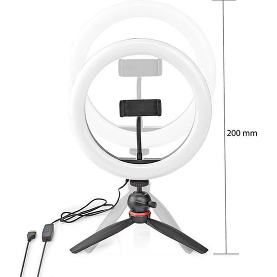 Nedis Ring Light 26cm 2700-6700K με Επιτραπέζιο Τρίποδο και Βάση για Κινητό image 1