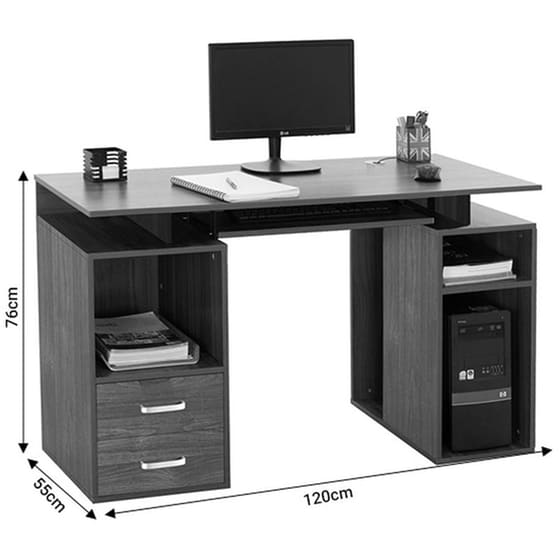 Γραφείο Υπολογιστή Liberion Pakoworld Καρυδί 120x55x76εκ – 072-000090 image 3