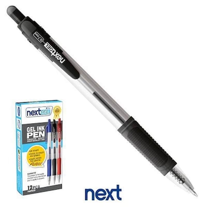 Νext Στυλό Gel Pen Με Κουμπί Μαύρο 0.7mm