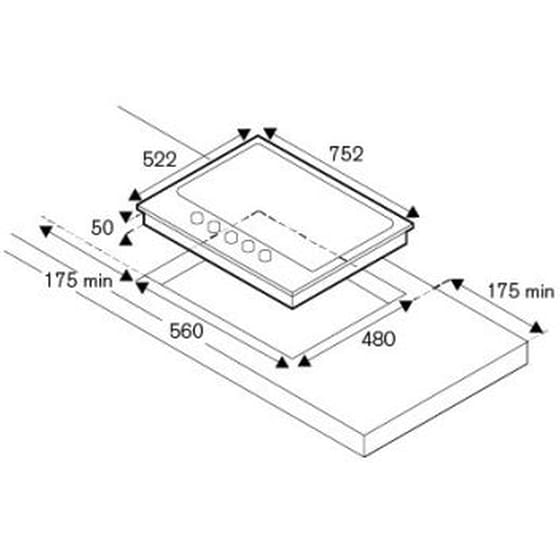 BERTAZZONI P755CPRONE(GN) 75 cm Μαύρο Εστία Φυσικού Αερίου Αυτόνομη image 1
