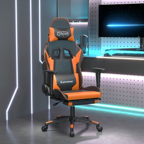 Καρέκλα Μασάζ Gaming VIDAXL Καρέκλα με Υποπόδιο από Τεχνητό Δέρμα - Μαύρο image 10