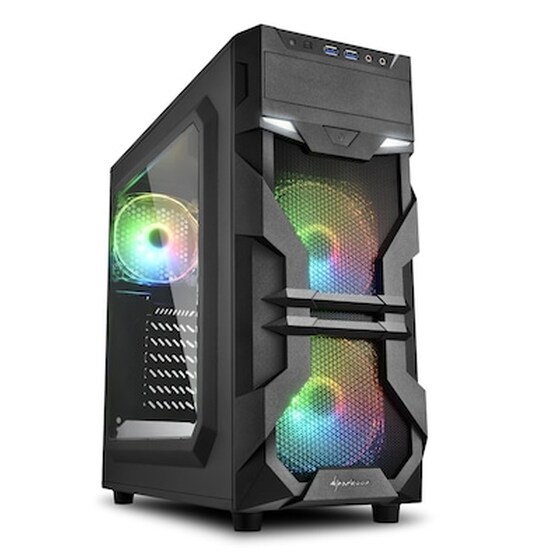 Κουτί Desktop Sharkoon VG7-W RGB Midi ATX Tower - Μαύρο image 0