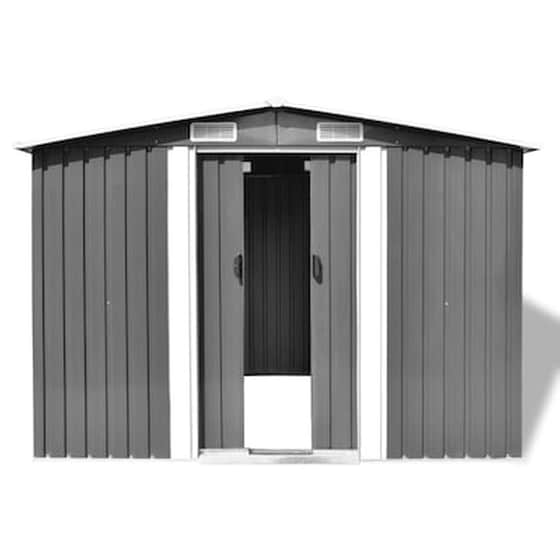 Vidaxl Αποθήκη Κήπου Γκρι 257 X 205 X 178 Εκ. Μεταλλική image 2