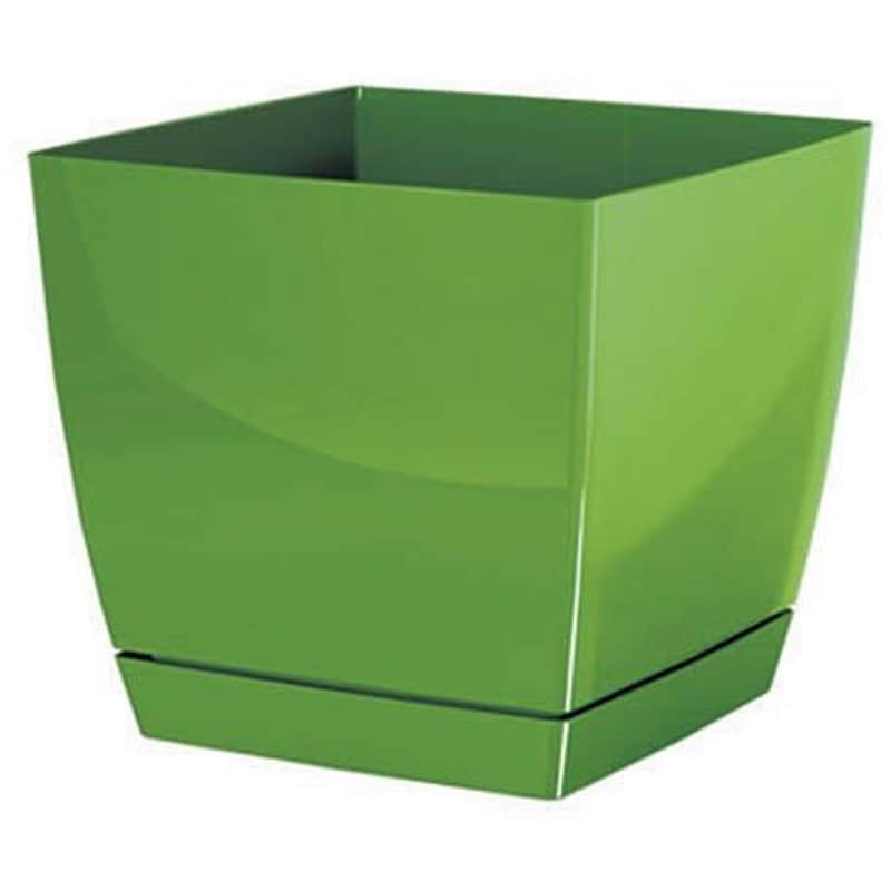 Γλάστρα Marhome Coubi Square Πλαστικό με Πιάτο 2.1L - Πράσινο