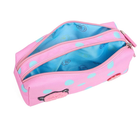 Κασετίνα Διπλή Lycsac Joy Βαρελάκι Ροζ image 2