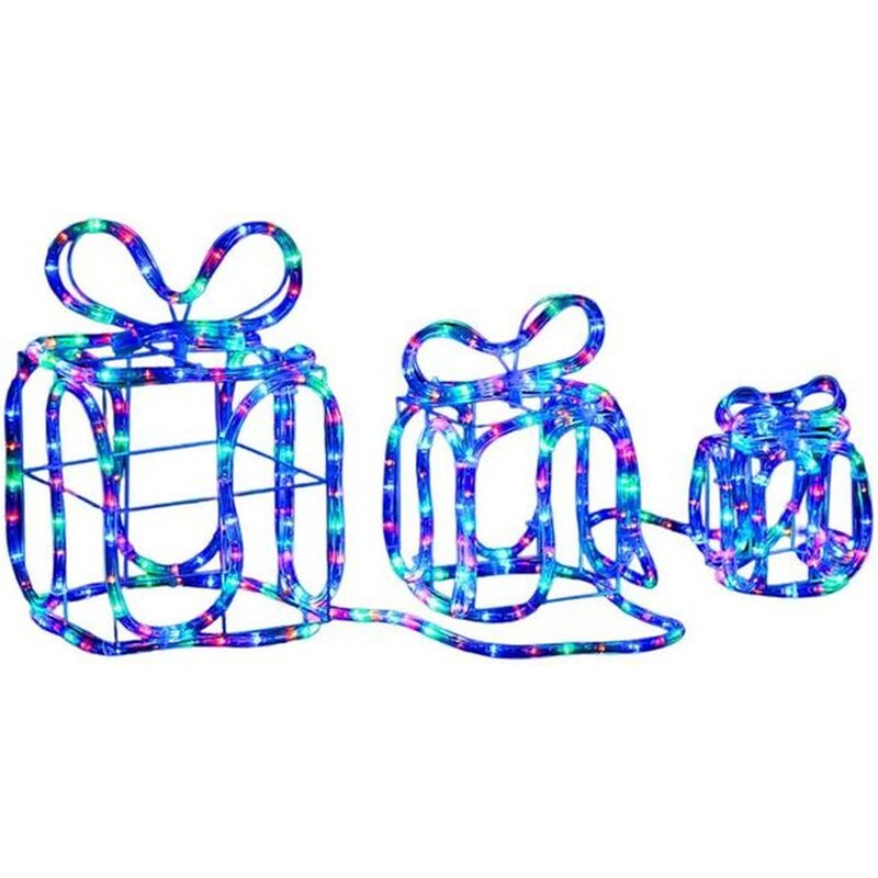 Χριστουγεννιάτικα Διακοσμητικά Κουτιά Δώρων από Πλαστικό 180 Led - Πολύχρωμα