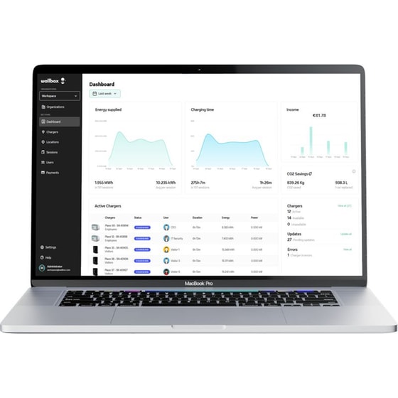 Επιτοίχιος Φορτιστής Αυτοκινήτου Wallbox Pulsar Plus 7.4 kW - Μαύρο image 9