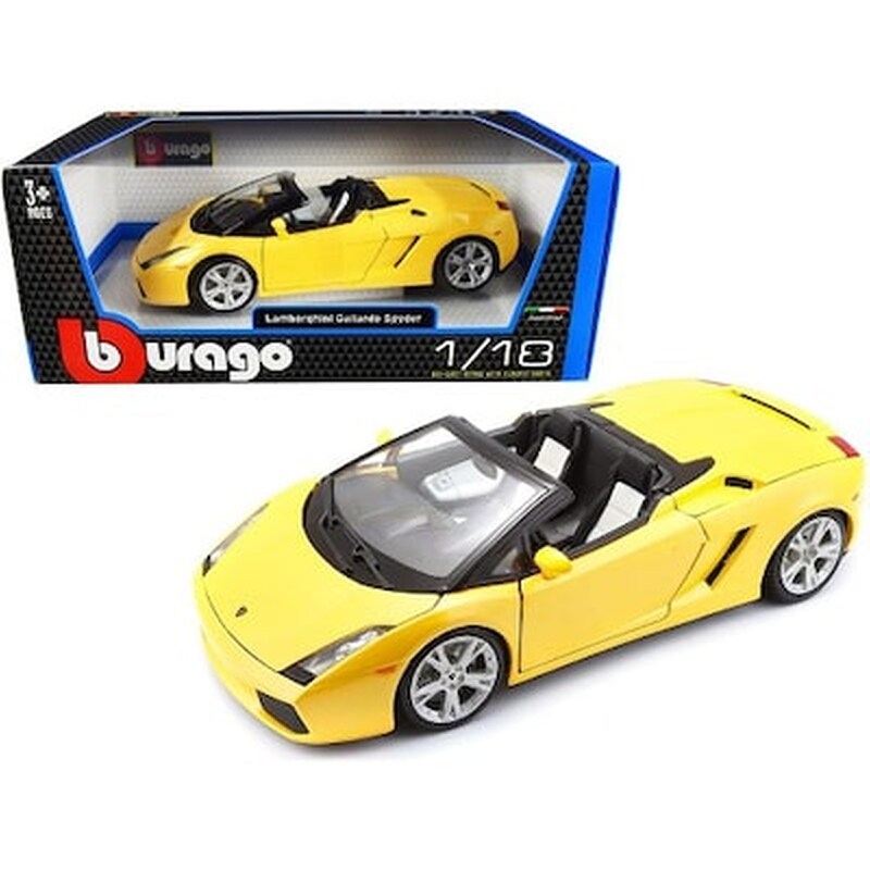 Αυτοκίνητο Κίτρινη Lamborghini Gallardo Spyder Κλίμακα 1/18