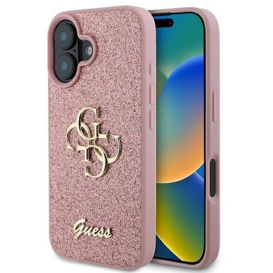 Θήκη Apple iPhone 16 Guess Fixed Glitter Big 4g - Ροζ image 0