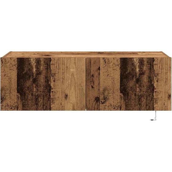 Έπιπλο Τηλεόρασης VidaXL Επιτοίχιο με LED 2 τμχ 100 x 35 x 31 cm - Παλαιωμένο Ξύλο image 7