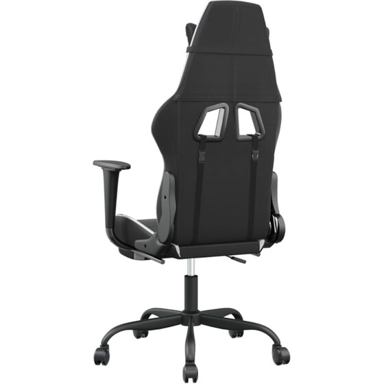 Καρέκλα Gaming VIDAXL 3143658 με Υποπόδιο από Τεχνητό Δέρμα - Μαύρο image 3