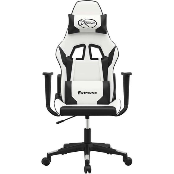 Καρέκλα Gaming VIDAXL 3143697 με Ρυθμιζόμενα Μπράτσα από Τεχνητό Δέρμα - Λευκό / Μαύρο image 2