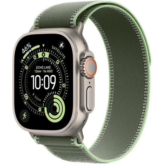 Λουράκι Apple Trail Loop M/L για Apple Watch 49mm - Green/Neon with Natural Titanium Finish image 1
