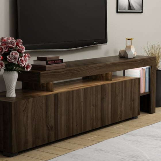 Έπιπλο Τηλεόρασης 24Mall Unico από Μοριοσανίδα 192x37x53 cm - Καρυδί image 2