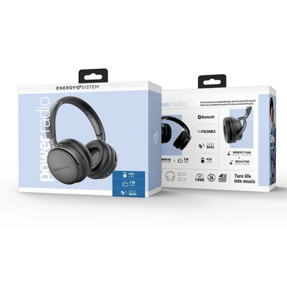 Energy Sistem Power Radio Ασύρματα Ακουστικά Κεφαλής - Μαύρα image 5