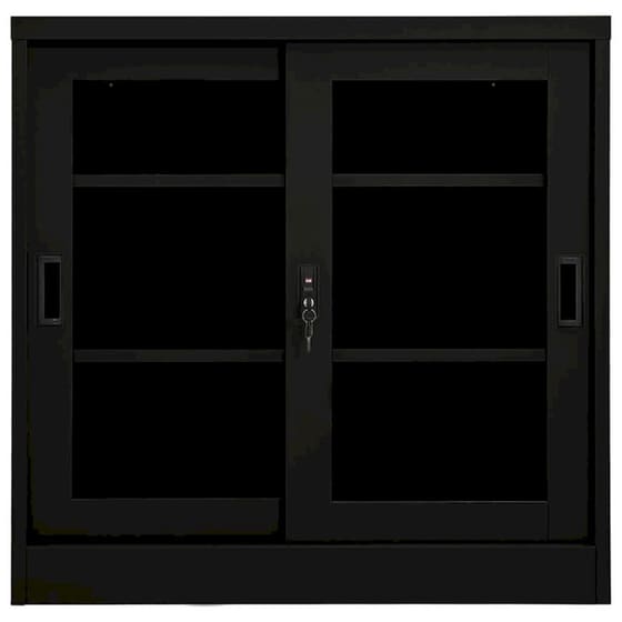 Ντουλάπι Γραφείου Vidaxl Ατσάλινο 90x40x90cm - Μαύρο image 2