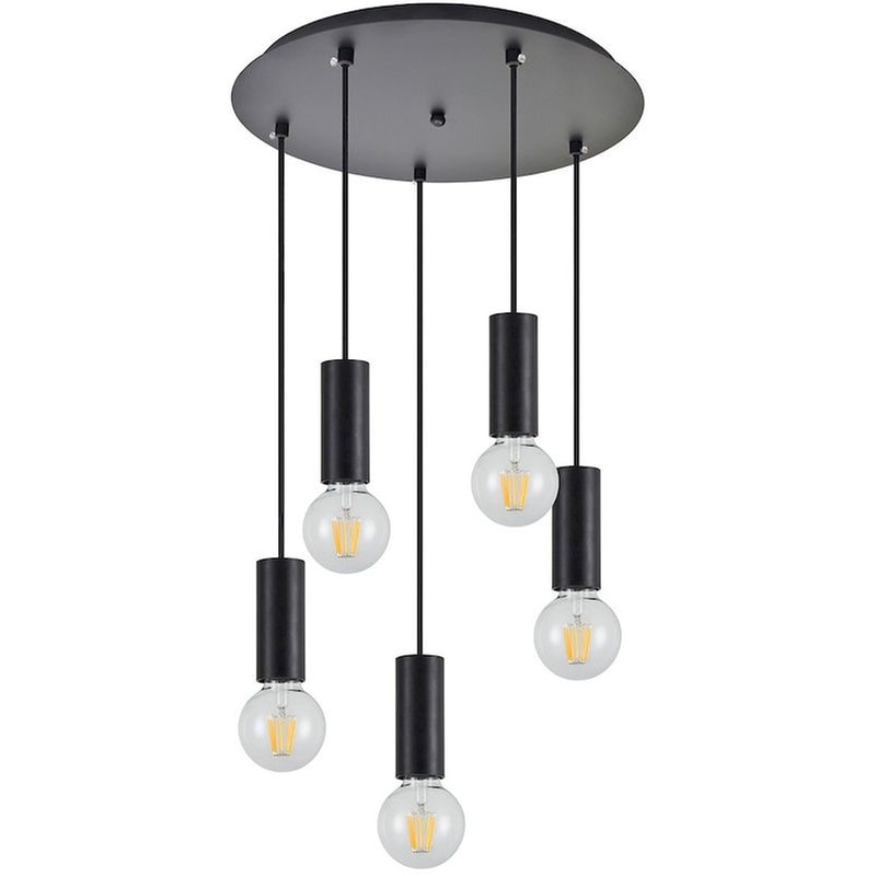 HOMELIGHTING Φωτιστικό Οροφής Πολύφωτο Homelighting Adept Tube 77-8481 Μεταλλικό - Μαύρο