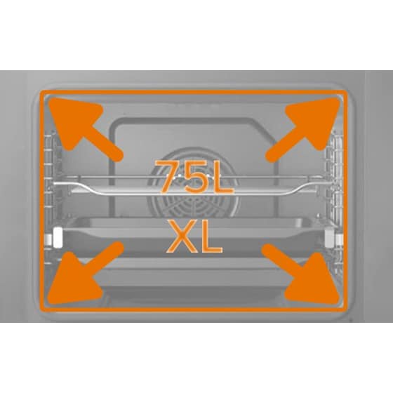 DAVOLINE STAR BIO 0875BL 75 Lt Μαύρο Εντοιχιζόμενος Φούρνος Άνω Πάγκου image 4