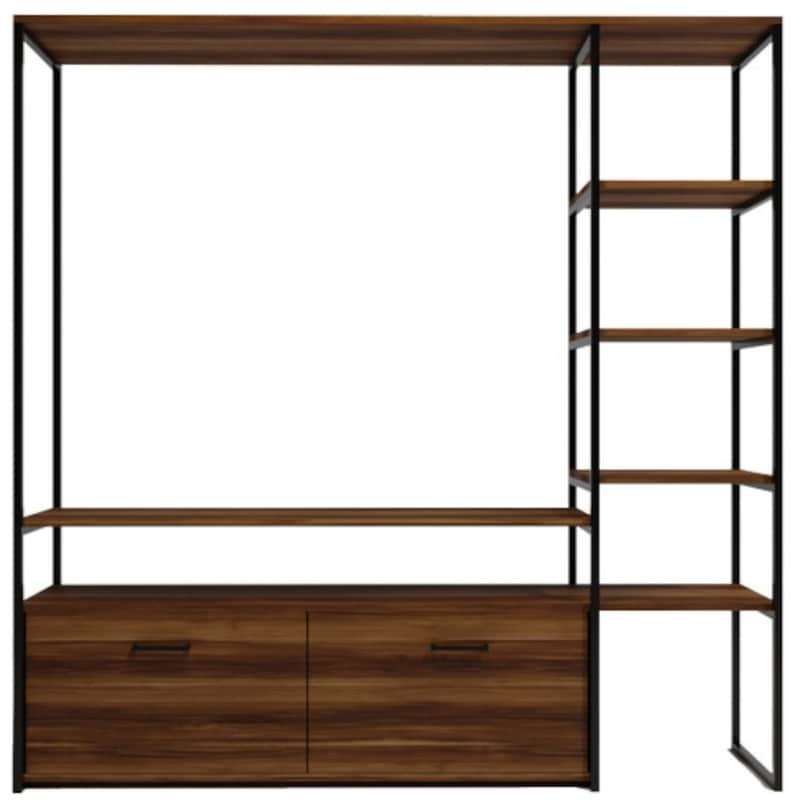 Έπιπλο Τηλεόρασης 24Mall Biblo από Μοριοσανίδα 180x40x180 cm - Καφέ/Μαύρο 24MALL