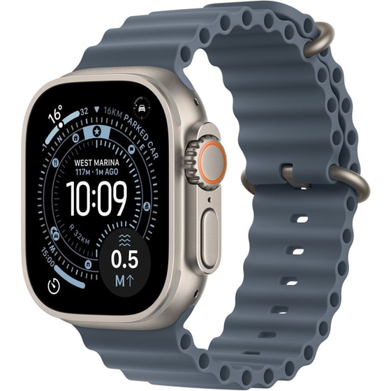 Apple Watch Ultra 3 GPS + Cellular 49mm Natural Titanium Case with Anchor Blue Ocean Band image 0