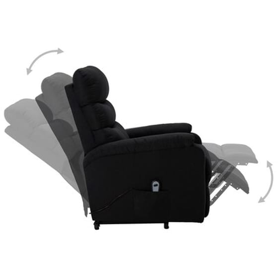 Vidaxl Πολυθρόνα Ανακλινόμενη Με Ανύψωση Μαύρη Υφασμάτινη image 4