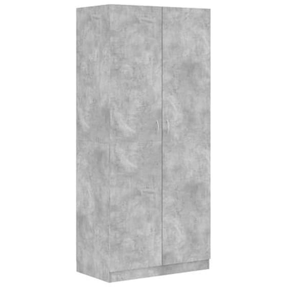 Δίφυλλη Ντουλάπα Vidaxl Από Μοριοσανίδα 90x52x200cm - Γκρι Σκυροδέρματος image 0