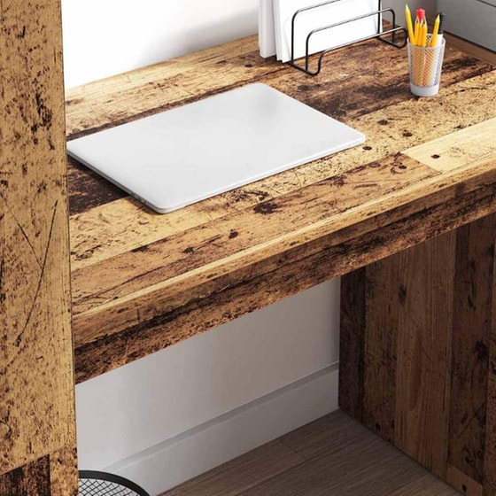 Γραφείο VidaXL από Επεξεργασμένο Ξύλο 113x54x120 cm - Παλιό Ξύλο image 2