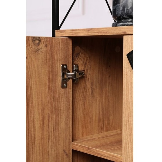 Βιβλιοθήκη 24Mall Masa Atlantic Pine από Μοριοσανίδα/Μέταλλο 49x30x180 cm - Μαύρο/Καφέ image 6