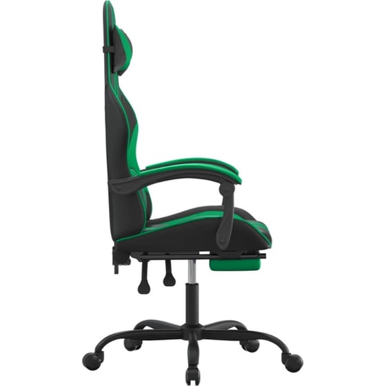 Καρέκλα Gaming VIDAXL 3143833 με Υποπόδιο από Τεχνητό Δέρμα - Μαύρο image 2