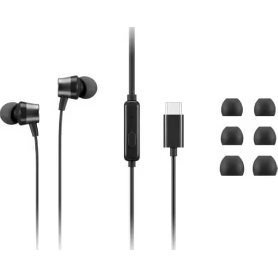 Handsfree Ακουστικά Lenovo USB-C - Μαύρο image 3