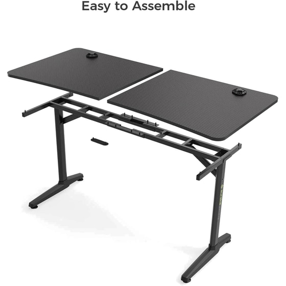 Γραφείο Gaming Eureka Ergonomic ERK-GIP-P47B/I47 από Carbon Fiber 120x60cm - Μαύρο image 1