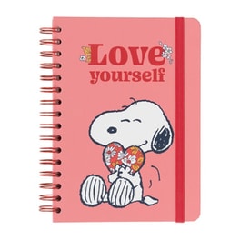 Τετράδιο Σπιράλ Ριγέ Με Λάστιχο A5 15x21 Snoopy Love Yourself